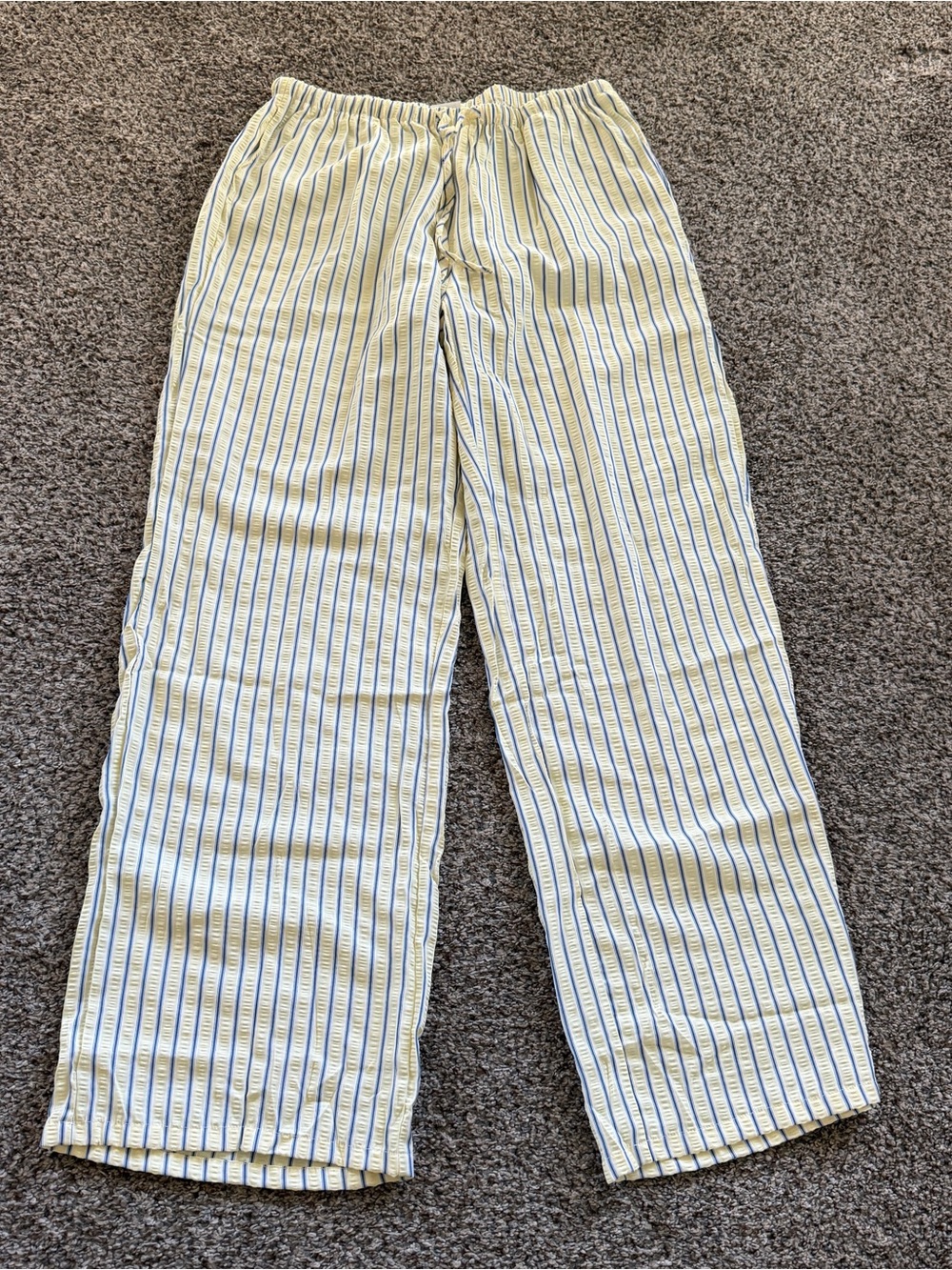 Women’s Yellow & Blue Striped Lounge Pants Size Medium